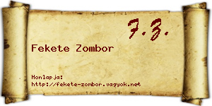 Fekete Zombor névjegykártya